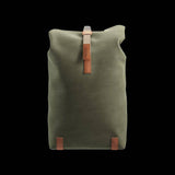 Brooks Pickwick roll-top backpack with laptop sleeve, ideal for urban cycling and commuting, made of durable accessories material.