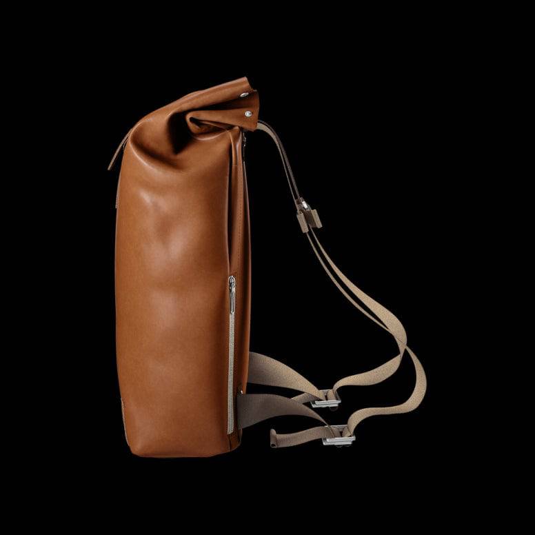 Brooks Pickwick leather backpack with laptop sleeve, handmade in Italy, ideal for urban cycling and stylish accessories.