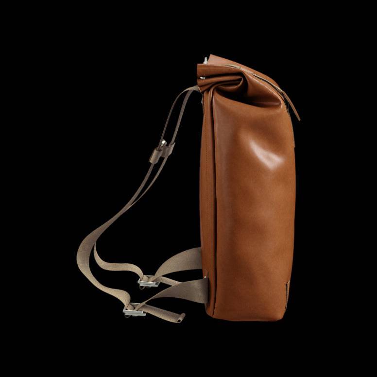 Brooks Pickwick leather backpack with laptop sleeve, handmade in Italy, designed for urban cycling and stylish accessories.