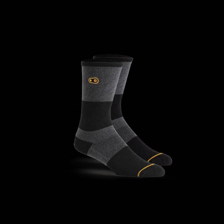 Crank Brothers Icon casual socks featuring breathable fabric, high-rise design, and cushioning for comfortable everyday wear.