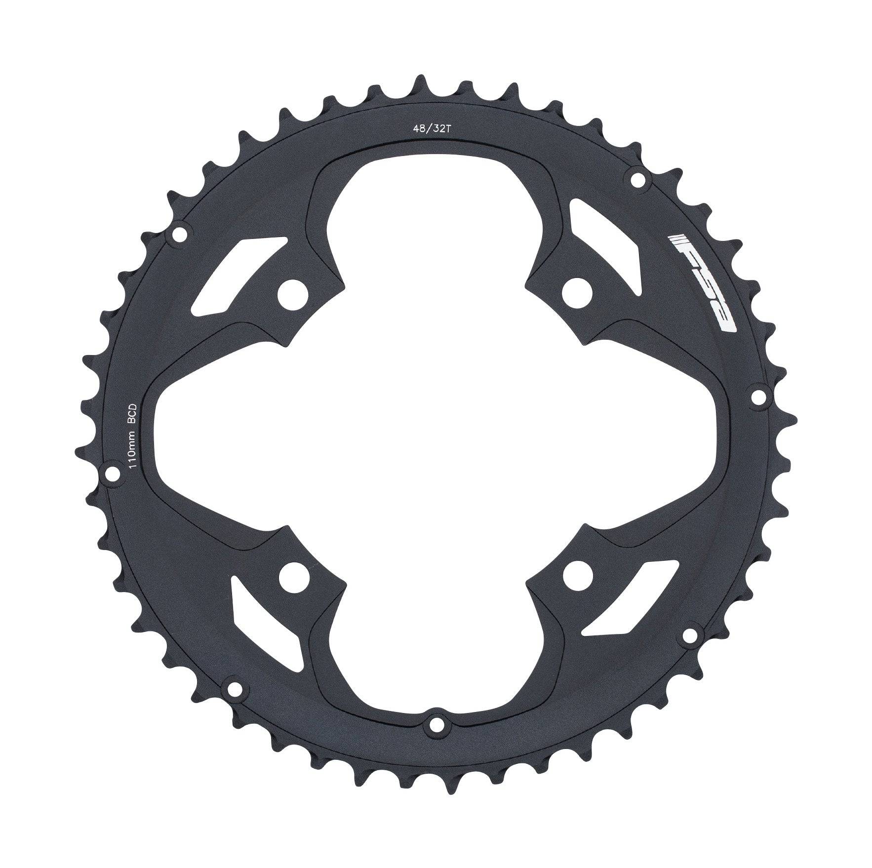 FSA Vero Pro road chainring 2017, 48T black 2x11 drivetrain component with 4-hole mounting for road bikes.