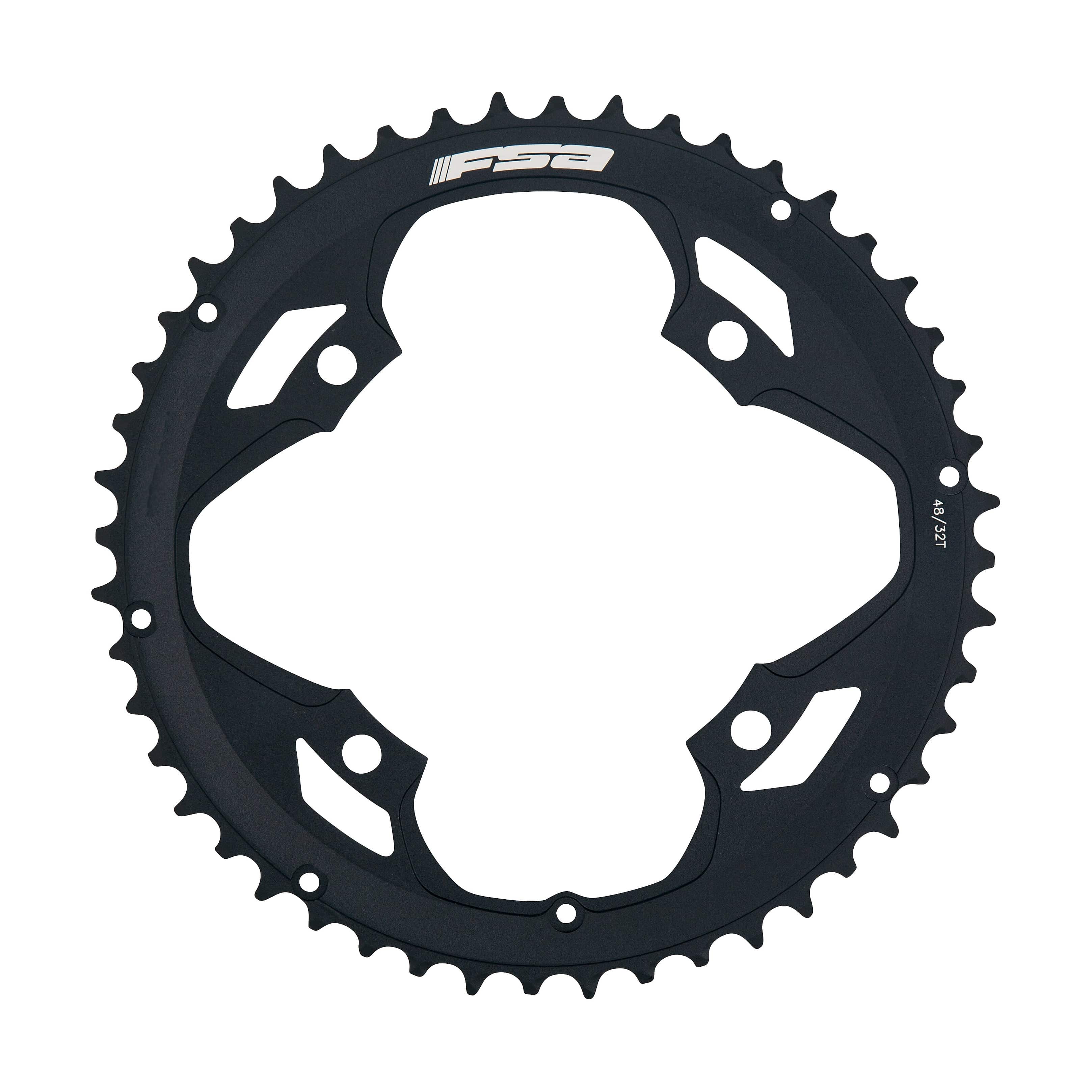 FSA Pro Road 2x11 Speed Chainring with 50T black Shimano-compatible 4-hole component for road bike gearing system