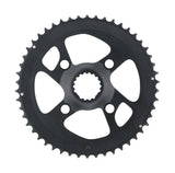 FSA Omega direct mount road bike chainring 90x48T for 2x11 speed, black aluminum with teeth and mounting holes.