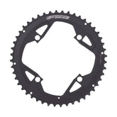 FSA Gossamer Road chainring 52T black for 2x11 speed crankset on a mountain bike, showing the gear teeth and brand logo.
