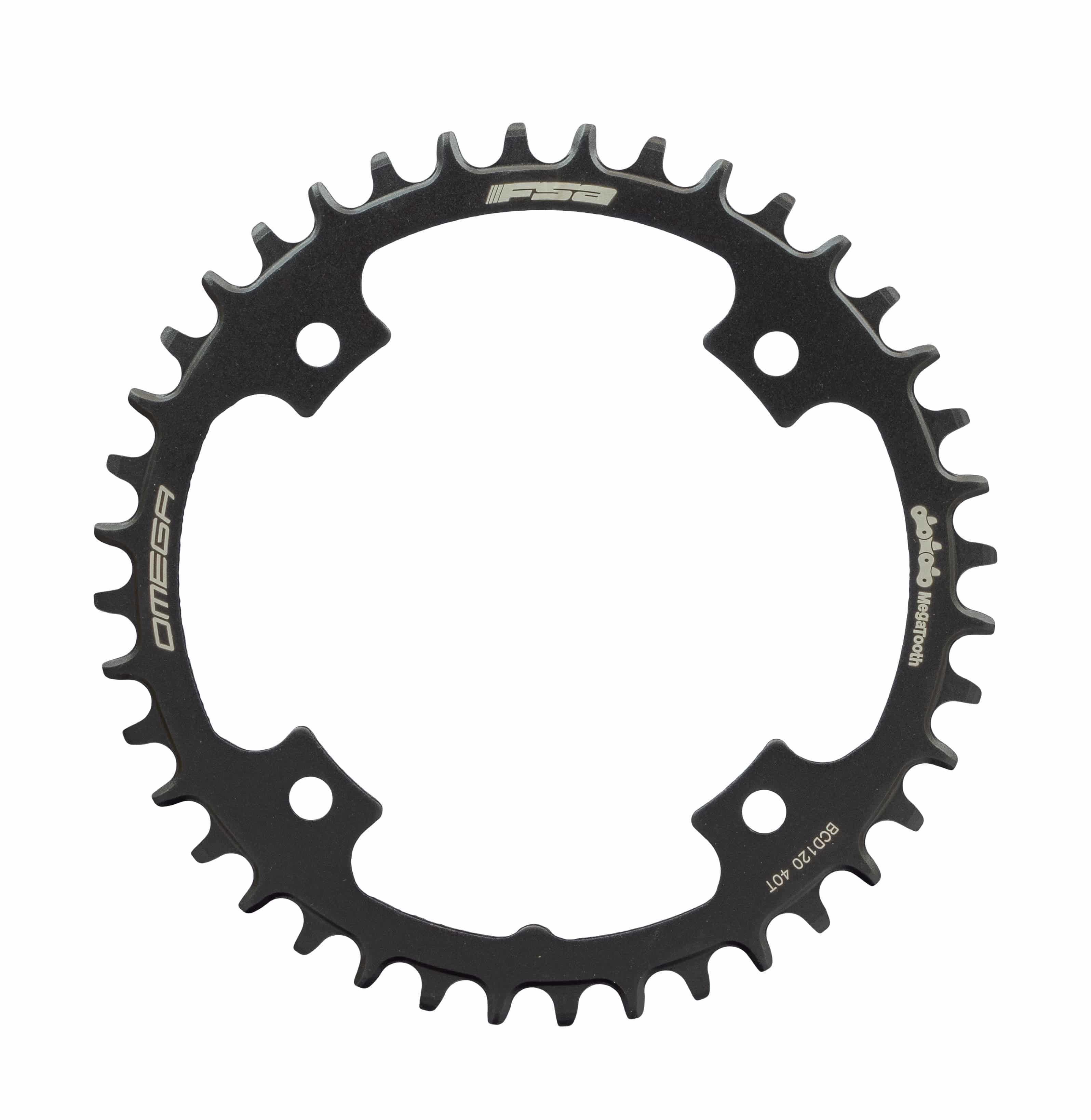 FSA Gossamer Omega 40-tooth 1x11 road chainring with 120mm BCD and 4-hole mounting for smooth shifting on bike components