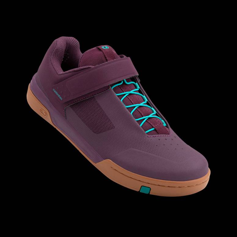 Crank Brothers Stamp Speedlace MTB shoes in black, flat pedal mountain biking footwear with laced design and durable sole.
