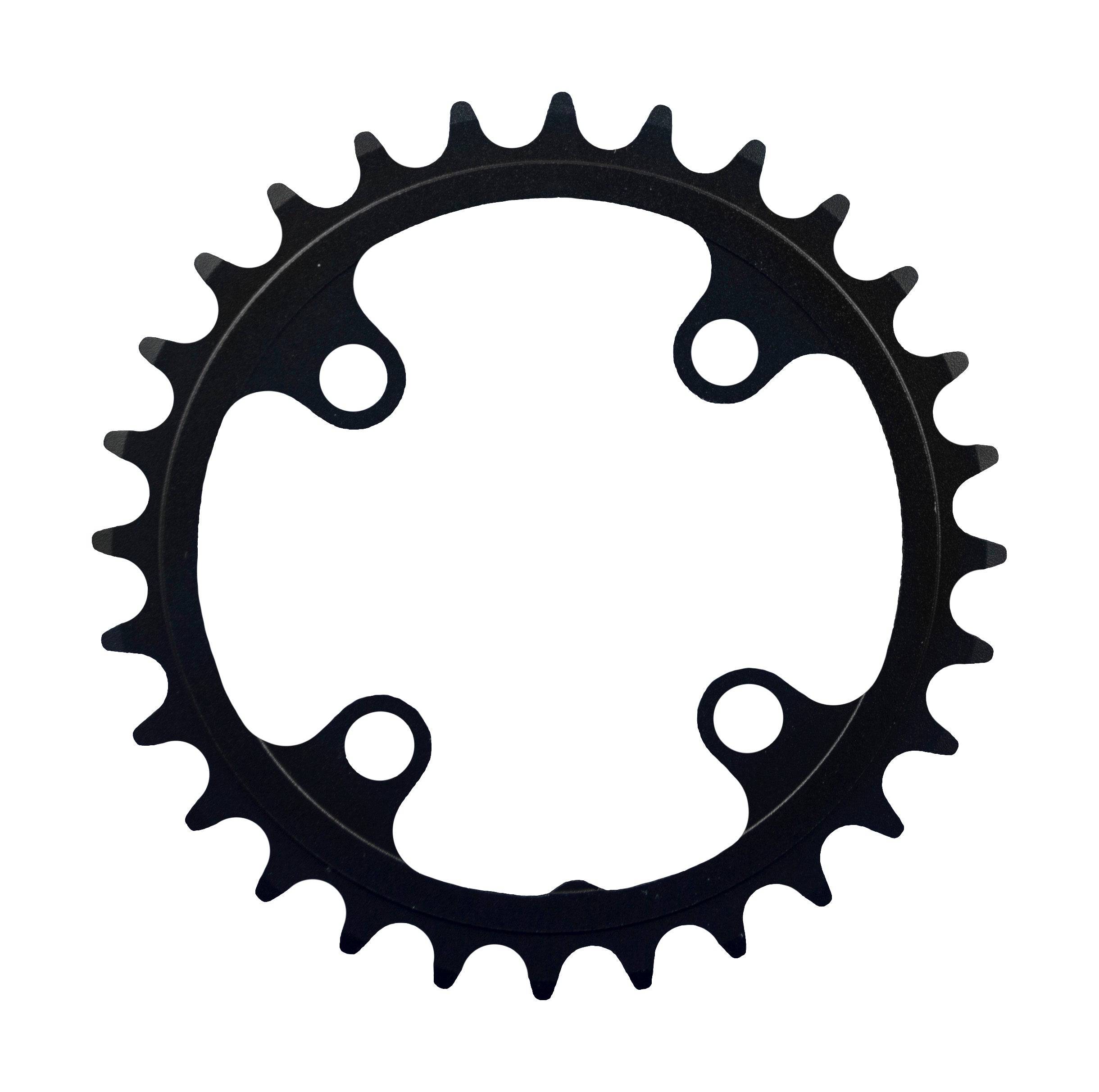 FSA alloy modular MTB chainring 2x11 speed black 68x28T with 4-hole bolt pattern, designed for mountain bike components.