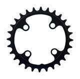 FSA alloy modular MTB chainring 2x11 speed black 68x28T with 4-hole bolt pattern, designed for mountain bike components.