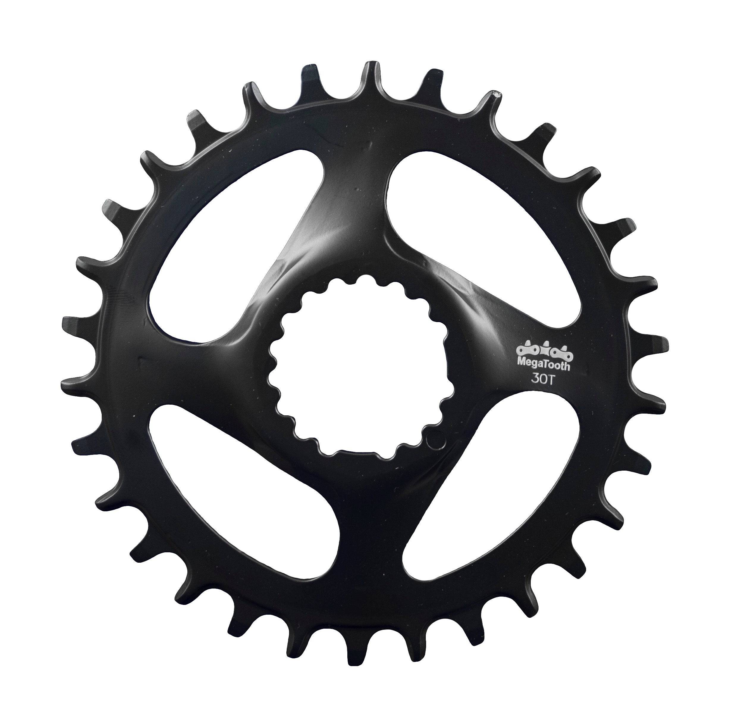 FSA Comet modular MTB chainring 30T in black anodized aluminum for 1x11 drivetrain, designed for mountain bike components.