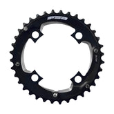 FSA Comet modular MTB chainring 2x11, 96mm bolt circle, 36T and 24T, black CNC machined bike component with 4-hole design.