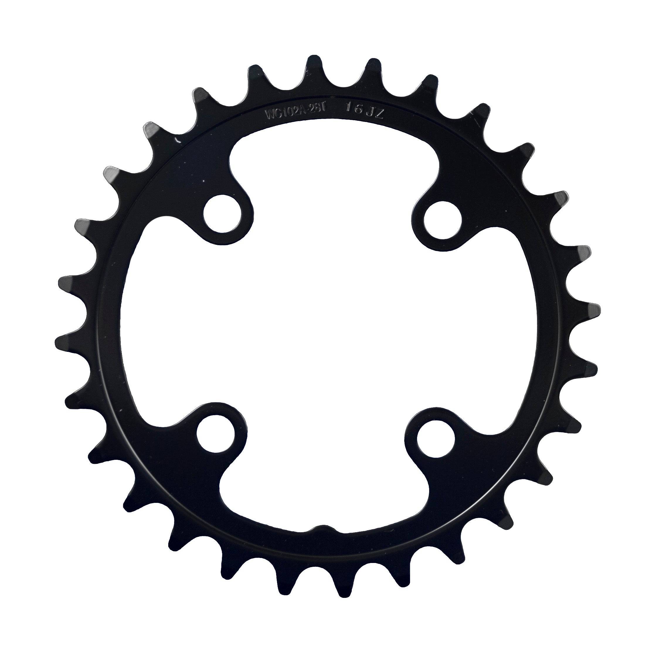 FSA Steel Modular MTB 2x11 Speed Chainring in black with 68x28T teeth and 4-hole mounting design