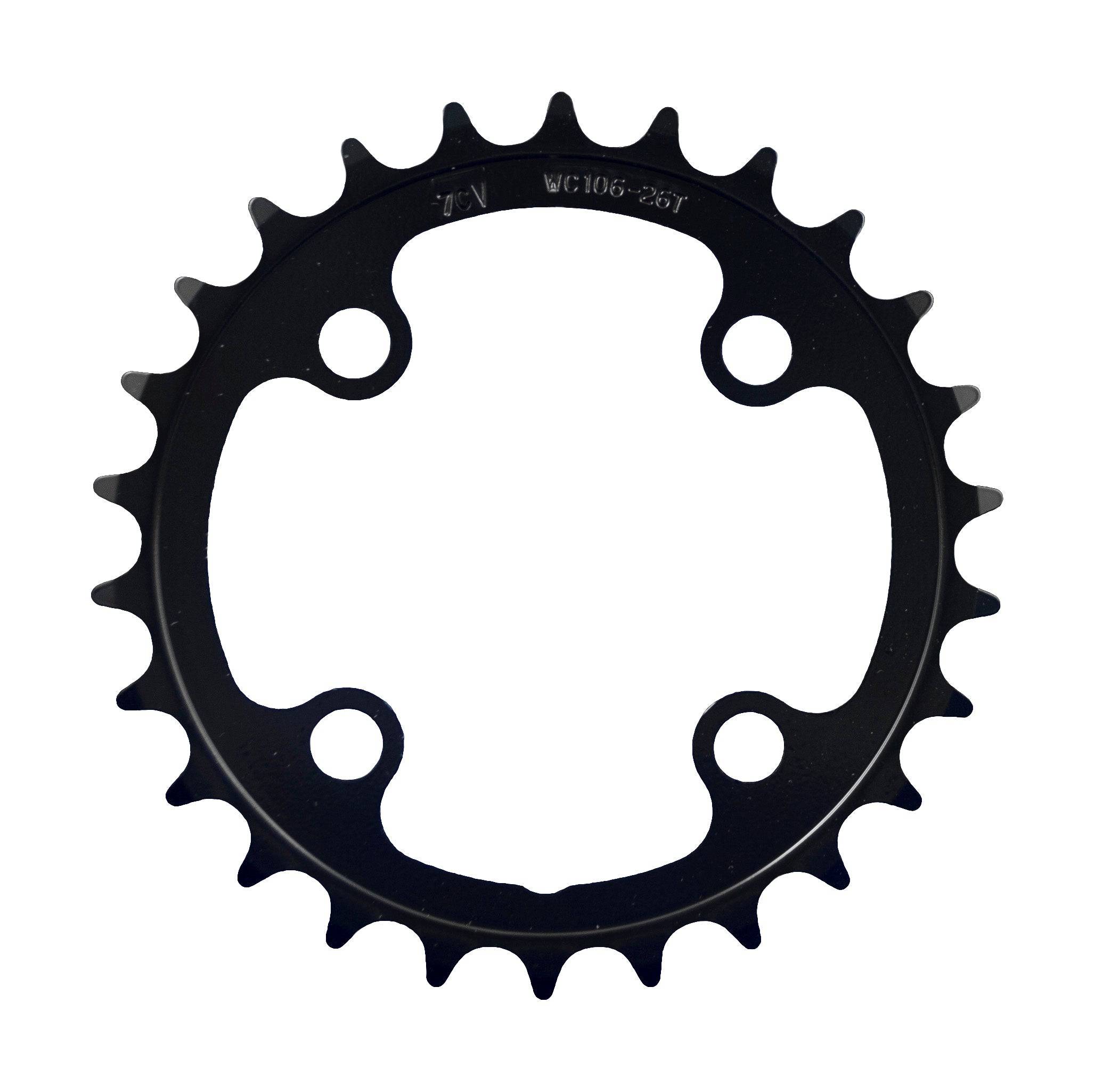 FSA Steel Modular MTB chainring with 68x26T teeth, black 2x11 speed compatible component with 4-hole mount.