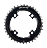 FSA Afterburner Mod MTB 2x11 chainring in black anodized with 96x38T tooth configuration and 4-hole mounting design.