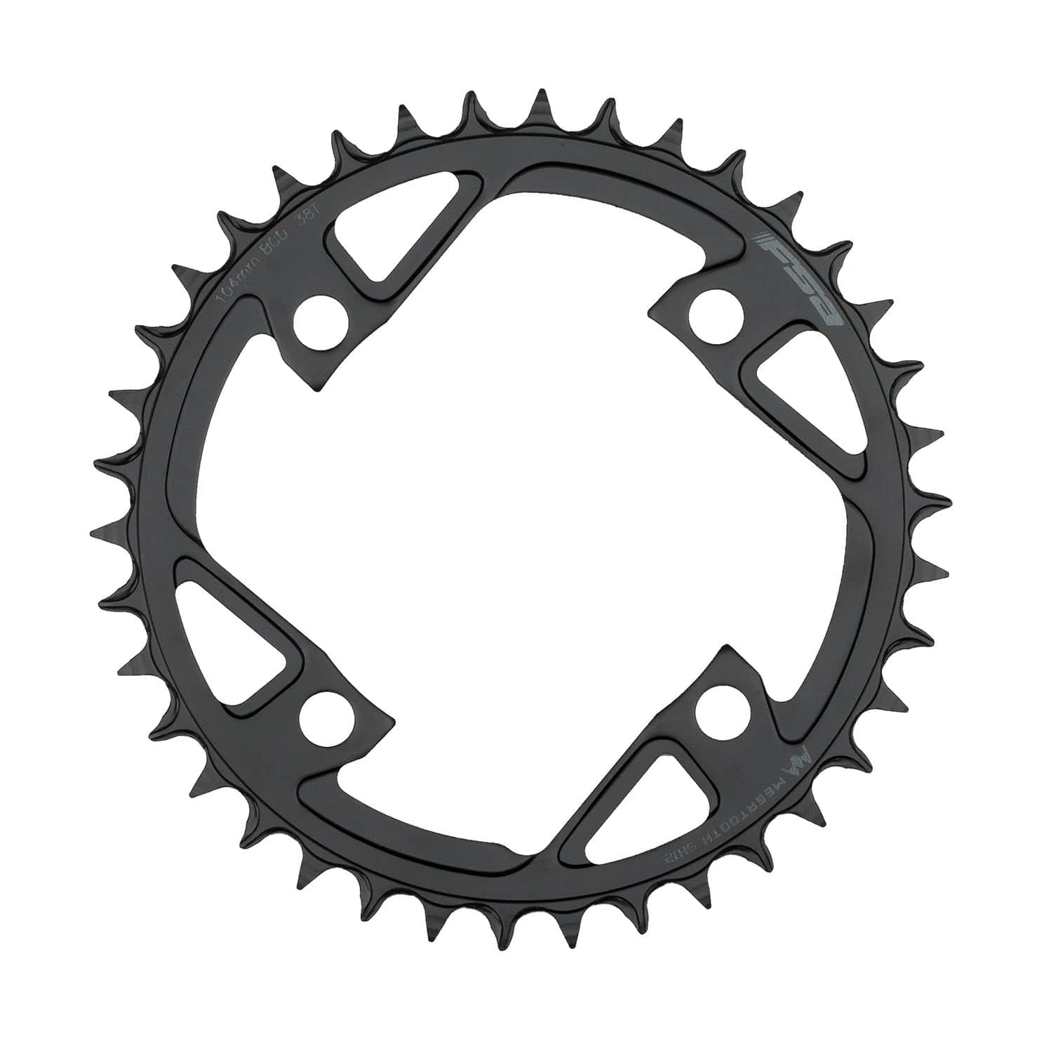 FSA ebike steel 38T 1x12 speed chainring with narrow-wide teeth and 104mm BCD for bike components.
