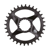 FSA Comet 38T narrow-wide MTB chainring for Shimano 1x12 drivetrain, showing black aluminum component with teeth.