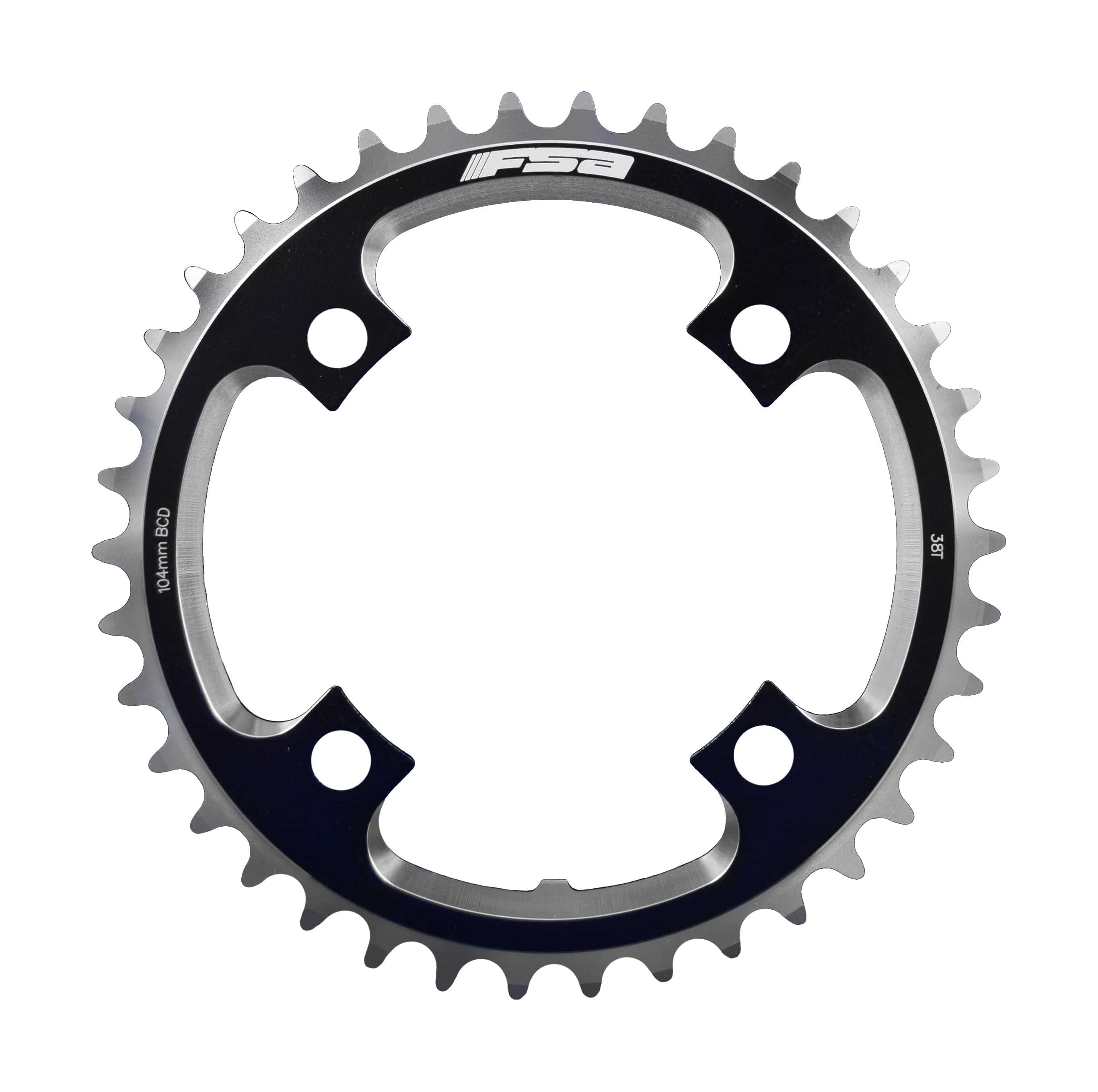 FSA DH MTB chainring for downhill mountain bikes, 1x10 speed, black, 104mm bolt circle, 36-tooth, 4-hole component for mountain biking