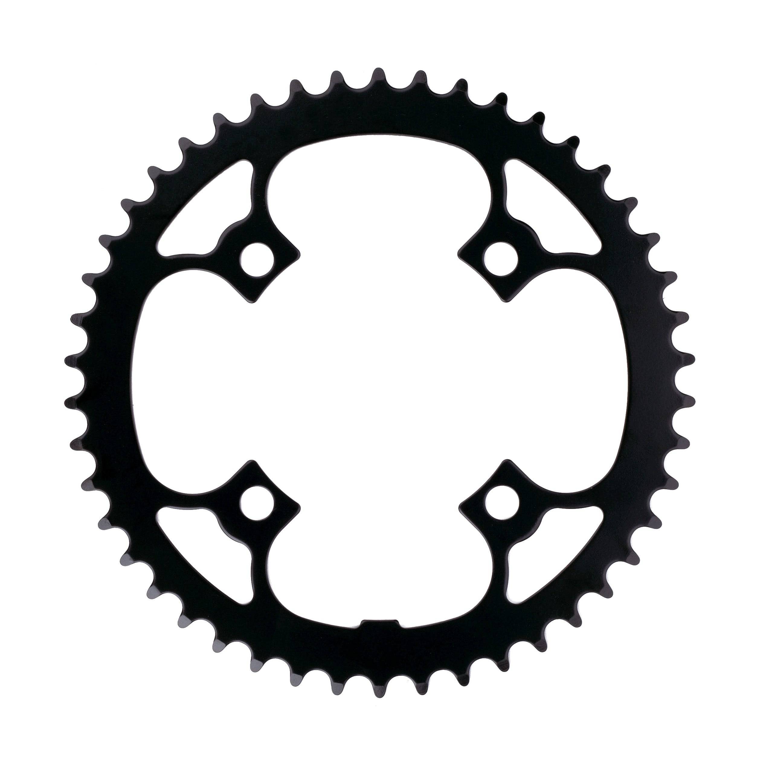 FSA Yamaha E-Bike 104x36T 2x11 MTB chainring in black, showing the gear teeth and component details.