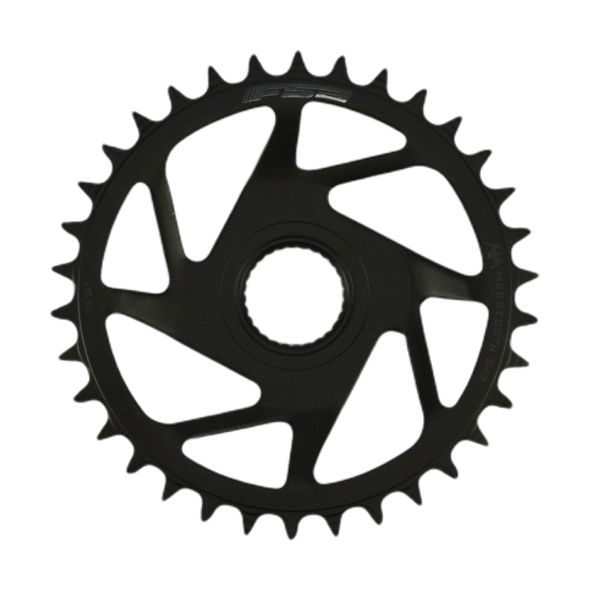 FSA direct mount ebike chainring for 1x12 Shimano 12-speed, boost 148mm compatible, shown with black finish and mounting holes