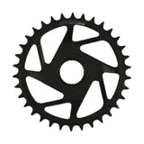 FSA direct mount ebike chainring for 1x12 Shimano 12-speed, boost 148mm compatible, shown with black finish and mounting holes
