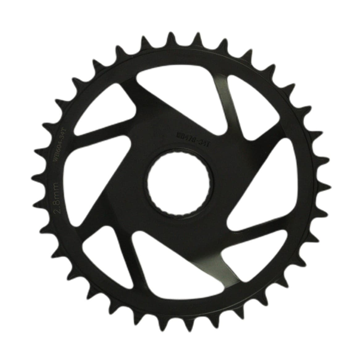 FSA Direct Mount Ebike 12-speed chainring for Shimano 1x12 boost bike, showing black alloy with mounting holes.