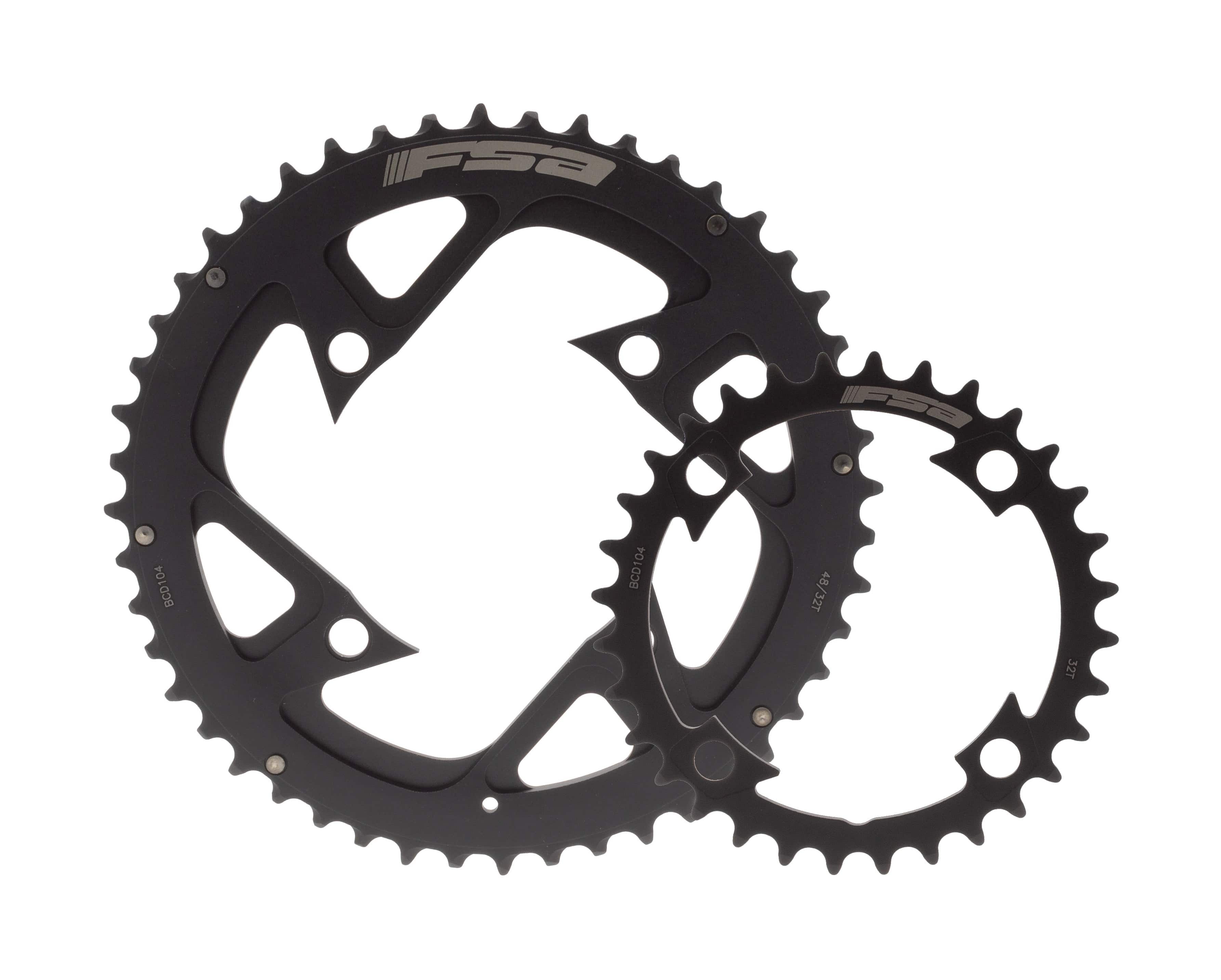 FSA Bosch Gen 4 ebike chainring set with 48/32T gears and bolts, designed for electric bike components.