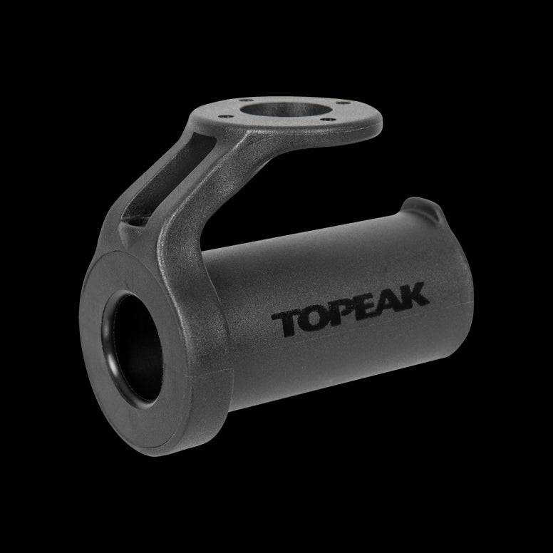 Topeak UTF Light Bar Black front light mount for UTF Multi-Mount Systems, designed for bike lighting accessories.