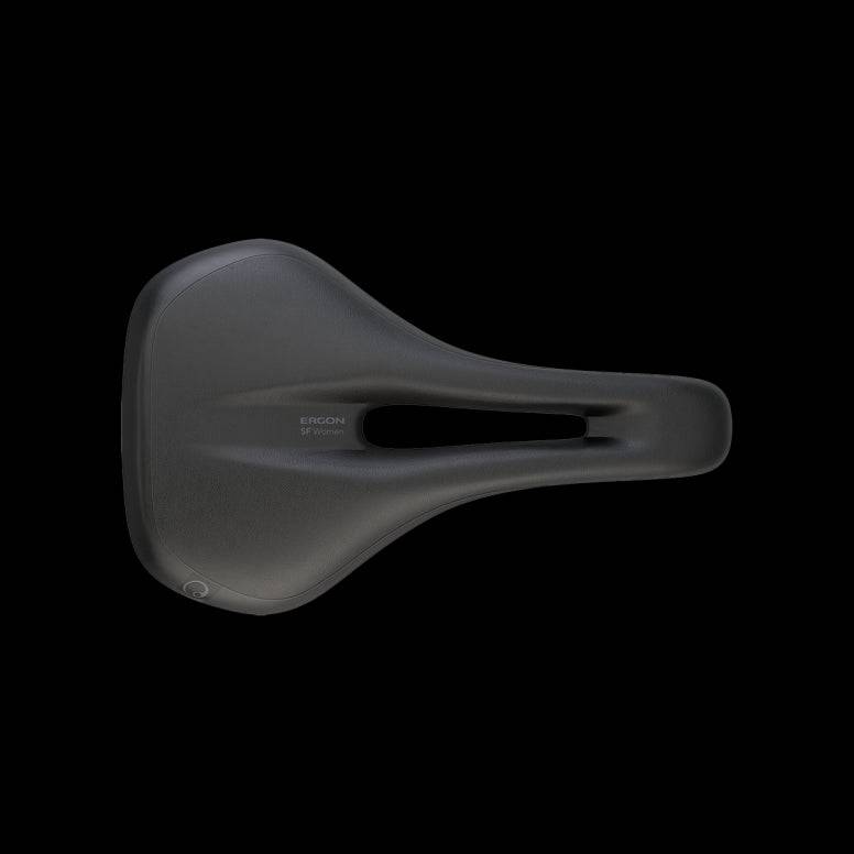 Ergon SF Women’s ergonomic bike saddle with cushioned design, perfect for comfortable cycling on a lightweight bike component.