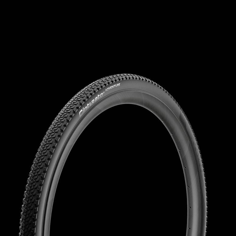 Pirelli Cinturato Adventure tubeless-ready gravel and off-road tire with rugged tread pattern for versatile riding.