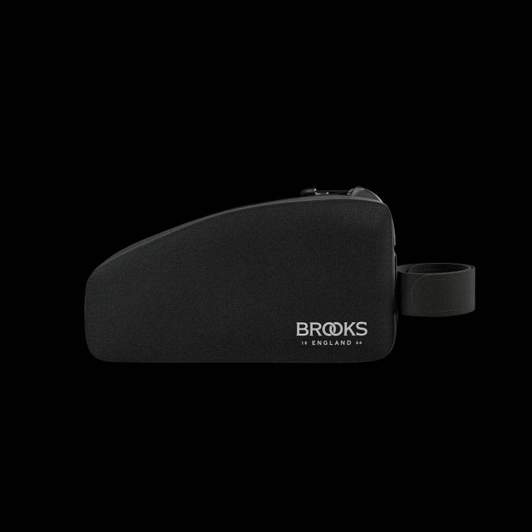 Brooks Bike Packing Scape top tube bag waterproof cycling accessory with bolts and velcro straps, designed for bike storage.