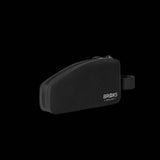 Brooks waterproof bike packing Scape top tube bag with bolts and Velcro straps, designed for cycling accessories.