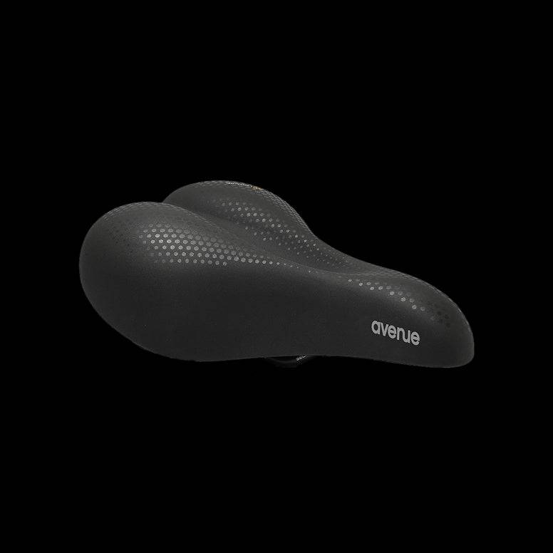 Selle Royal Avenue bike saddle with Royalgel® cushioning and waterproof technology, showcasing the ergonomic design and durable cover.