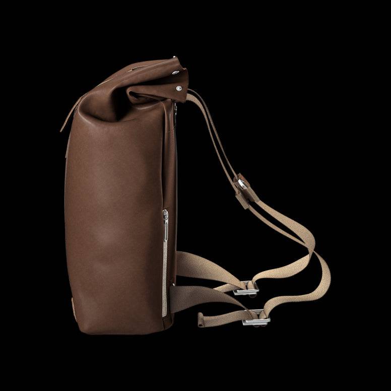 Brooks Pickwick leather backpack with laptop sleeve, handmade in Italy, designed for urban cycling and stylish accessories.
