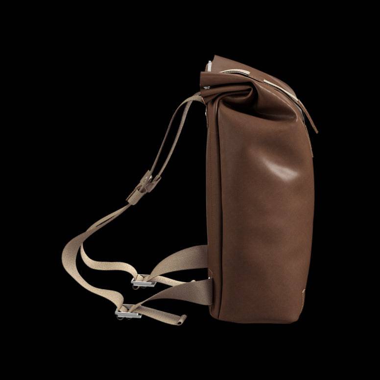 Brooks Pickwick leather backpack with laptop sleeve, handmade in Italy, ideal for urban cycling and stylish accessories.
