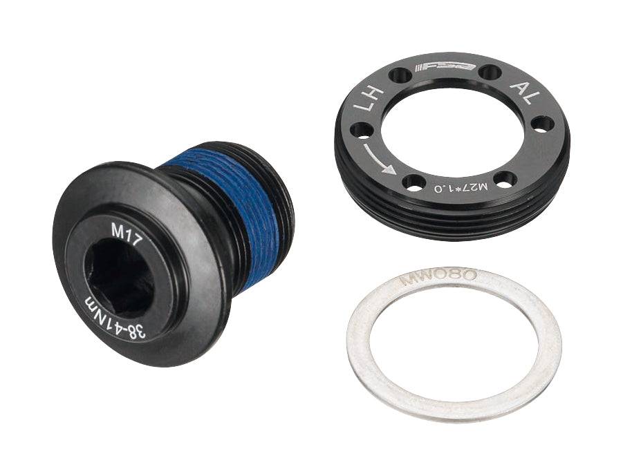 FSA MegaExo crank bolt replacement for QR-17, Gossamer, and Comet NBD bicycle cranksets, shown on a white background.