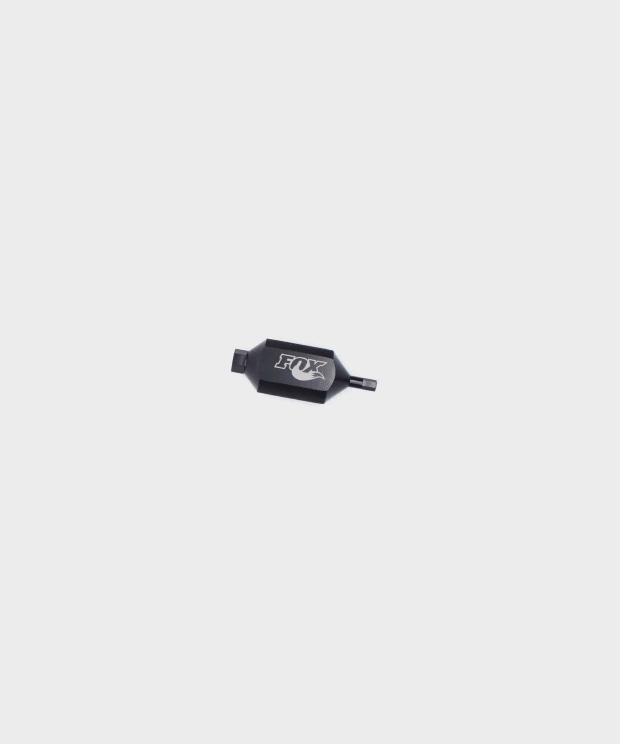Fox Shock Wrench Adjustment Tool for DHX2 and Float X2 rear shocks, metal component for easy suspension tuning.