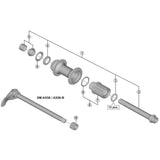 Shimano FH-M678 freewheel body replacement for bike hubs, shown in exploded view, part of Shimano bike component spare parts.