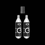 Crankbrothers CO2 cartridges 2-pack with Klic inflator for Presta valves, bike tire inflating accessories, compact and easy to use
