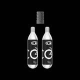 Crankbrothers CO2 cartridges 2-pack with Klic inflator for Presta valves, bike pump accessories for quick tire inflation