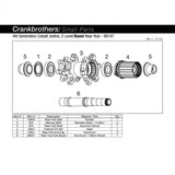 Crankbrothers Rear 148mm axle for Cobalt and Iodine MTB hubs, replacement component for bike wheel hubs.
