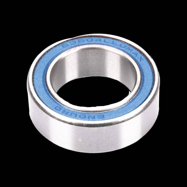 Enduro Bearings 63804 2RS ABEC 3 sealed cycling bearing, 10x32x20mm, used in bicycle components for smooth rotation.
