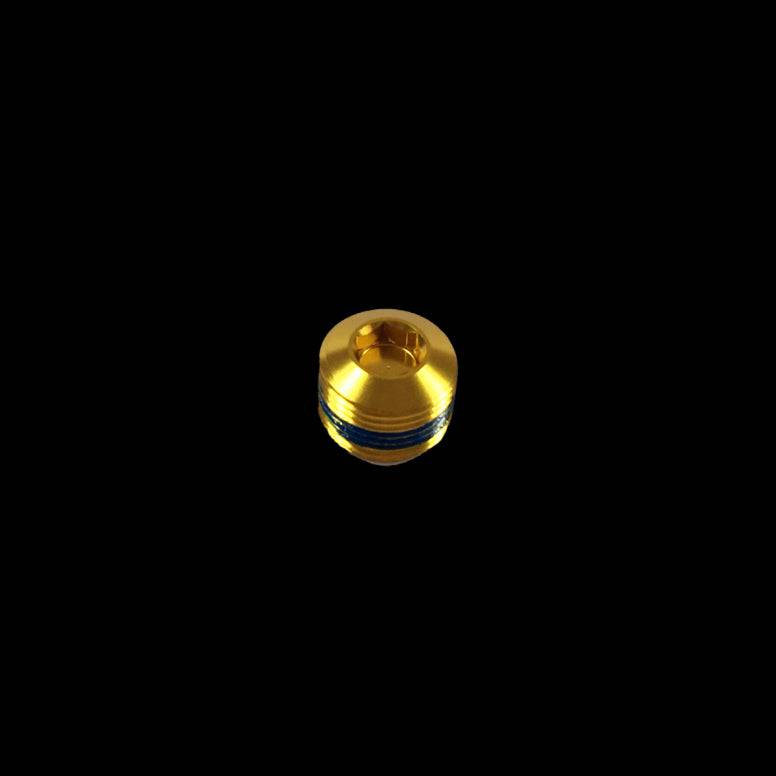 Crankbrothers Hex Pedal End Cap in gold, a durable replacement component for Crankbrothers bicycle pedals.