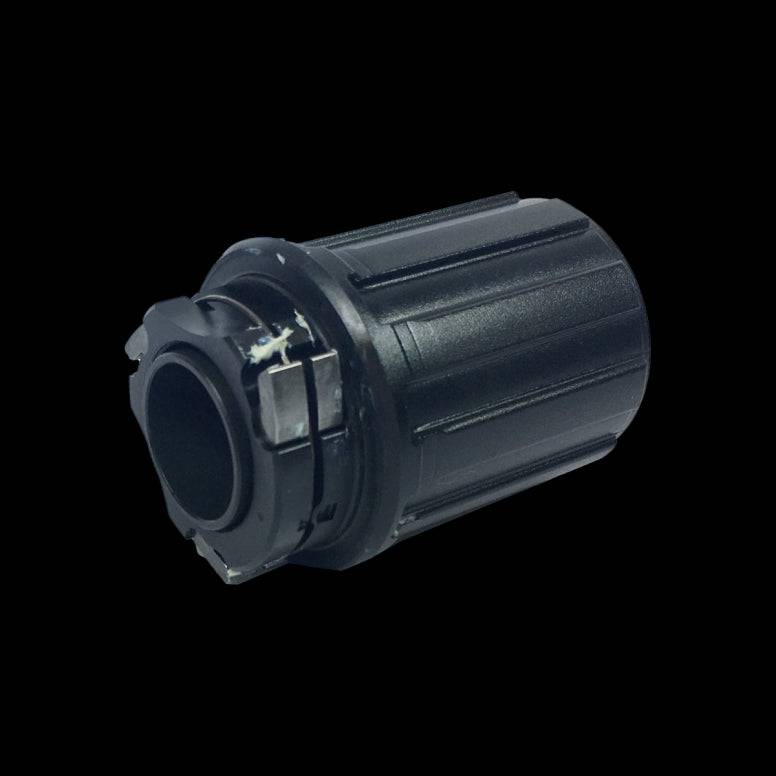 Crankbrothers FH-524 alloy freehub wheel component with cobalt iodine finish, showcasing detailed metal construction.