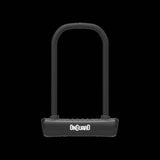 OnGuard Neon U-Lock with patented spring-free D-lock system, bracket, and keys for bike security.