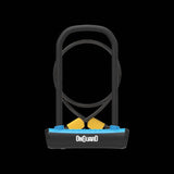 OnGuard Neon U-Lock with braided steel cable and bracket, durable bike lock for security and convenience.