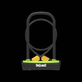 OnGuard Neon U-Lock D-Lock with 4ft braided steel cable and mounting bracket, bike security accessories