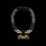 OnGuard Mastiff L Chain Lock 180cm titanium reinforced security chain in gold black and yellow with secure locking mechanism