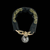 OnGuard Mastiff DB Chain Lock in black and yellow titanium-reinforced security accessory, 80cm length.