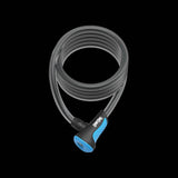 OnGuard Neon Coil Cable Lock with DS Spring Free System, keys, and bracket, showing the colorful flexible security accessory.