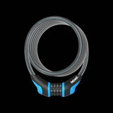 OnGuard Neon Combo Coil Cable Lock with DS Spring Free System for bikes and gear, featuring bright neon colors and secure locking mechanism.
