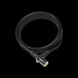 Black OnGuard Coil Cable Lock, 120cm lightweight bike security accessory with coiled design and key lock mechanism.